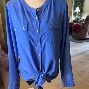 Chico's Vibrant Blue Button-Down Shirt